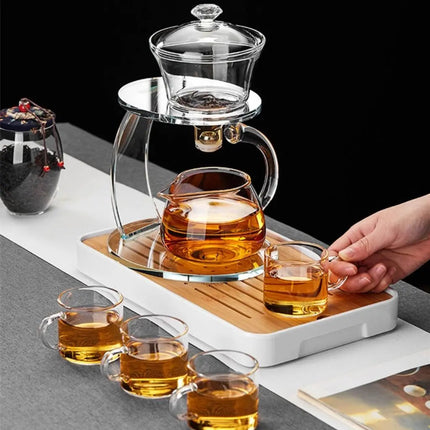 Glass Tea Set with Magnetic Automatic Tea Maker, Glass Teapot for 4 Servings – image 5