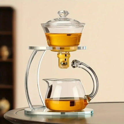 Glass Tea Set with Magnetic Automatic Tea Maker, Glass Teapot for 4 Servings