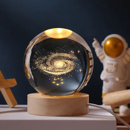 CelestialGlow | LED Night Light Sphere with 3D Space Engravings | Enchanting Glow for Magical Ambiance 2