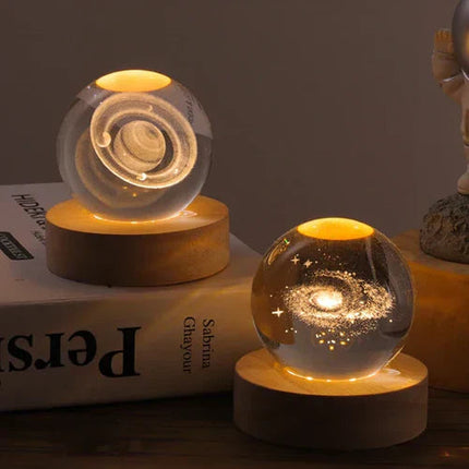 CelestialGlow | LED Night Light Sphere with 3D Space Engravings | Enchanting Glow for Magical Ambiance 3