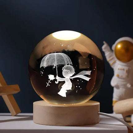CelestialGlow | LED Night Light Sphere with 3D Space Engravings | Enchanting Glow for Magical Ambiance 5