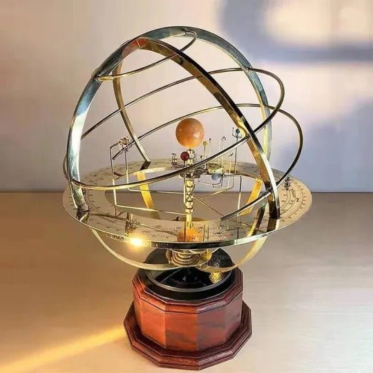 Celestial Brass | Solar System Orrery with Manual Rotation | Elegant Desktop Model for Educational Display 1