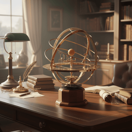 Celestial Brass | Solar System Orrery with Manual Rotation | Elegant Desktop Model for Educational Display 2