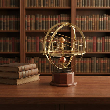 Celestial Brass | Solar System Orrery with Manual Rotation | Elegant Desktop Model for Educational Display 3