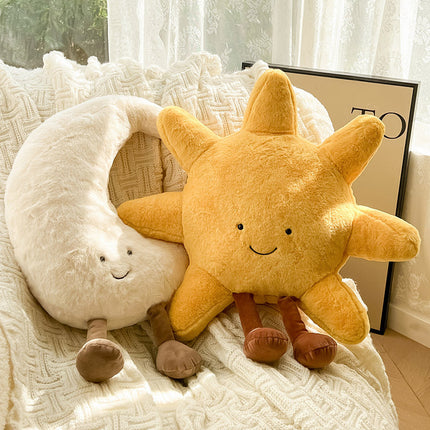 Celestial Dreams | Decorative Throw Pillow with Soft Fabric | Enchanting Sun-Moon Design for Cozy Ambiance 1
