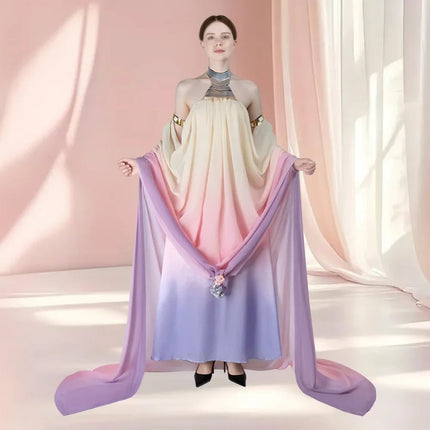 Celestial Dreams | Galaxy Princess Dress with Flowing Panels | Elegant Costume for Magical Events 0