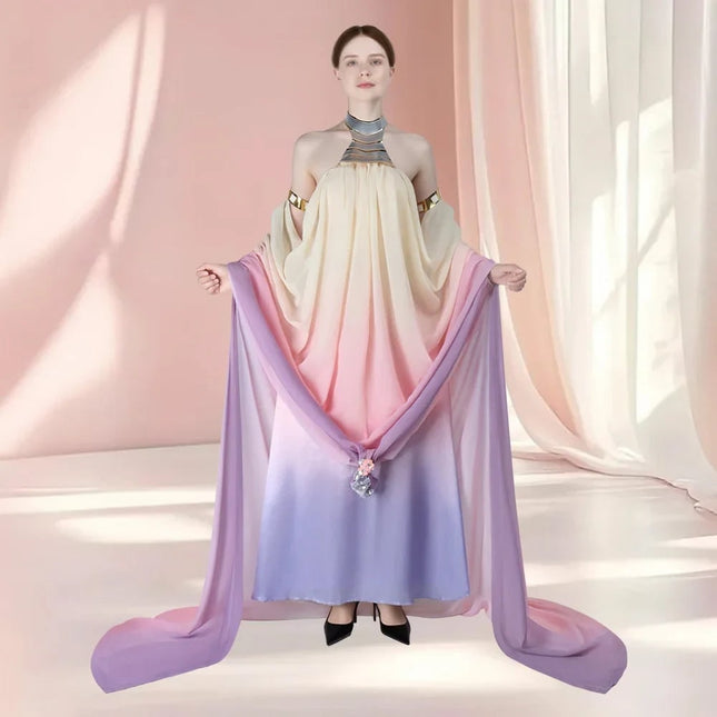 Celestial Dreams | Galaxy Princess Dress with Flowing Panels | Elegant Costume for Magical Events 0