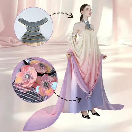 Celestial Dreams | Galaxy Princess Dress with Flowing Panels | Elegant Costume for Magical Events 2