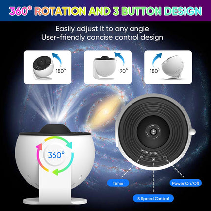 Celestial Oasis | Galaxy Projector Night Light with 360° Rotation | Transform Any Space into a Cosmic Experience 6