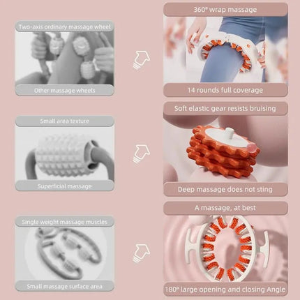 Cellulite Roller | 360° Deep-Tissue Massage Tool with Adjustable Width | Enhance Circulation for Toned Legs 8