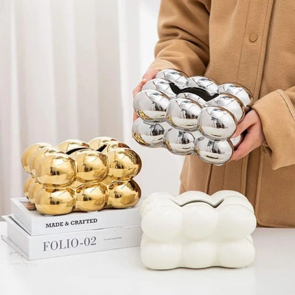 Ceramic Tissue Box Cover, Bathroom Accessories for Home Decor and Coffee Table Decor – image 7