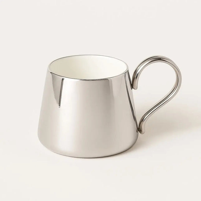 Ceramic Coffee Cup, Metallic Cup with Electroplated Mirror Finish, Ceramic Coffee Mug, Tea Cup with Curved Handle_00