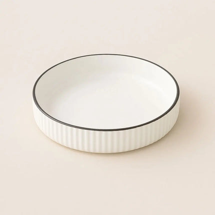Vintage Ceramic Plates with Striped Edge – image 6
