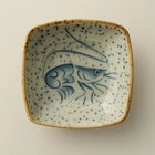Small Plate for Soy Sauce, Porcelain Plate with Sea Life Design, Appetizer Dish, Microwave Safe Dish for Dips
