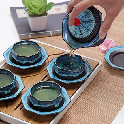 Travel Tea Set with Carrying Bag, Pagoda Design Portable Tea Set