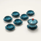 Travel Tea Set with Carrying Bag, Ceramic Gaiwan Tea Set with 6 Teacups and Saucers, Pagoda Design Portable Tea Set