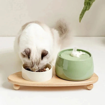Ceramic Cat Water Fountain with Dual Filtration & Adjustable Flow | Fresh Hydration for Healthy Cats 8