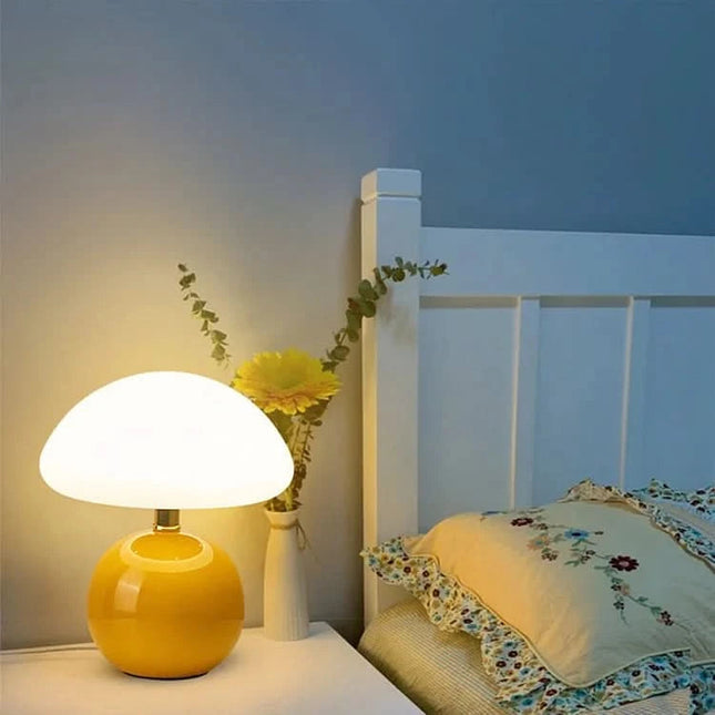 Ceramic LED Table Lamp with Adjustable Color Modes | Mushroom Design for Soft Ambient Lighting 1