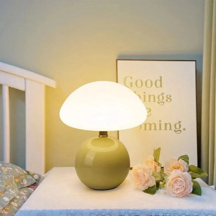 Ceramic LED Table Lamp with Adjustable Color Modes | Mushroom Design for Soft Ambient Lighting 11