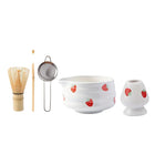 Ceramic Matcha Bowl Set with Charming Strawberry Design | Authentic Japanese Matcha Tea Experience 0
