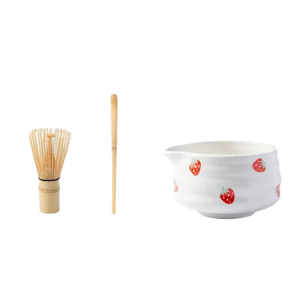 Ceramic Matcha Bowl Set with Charming Strawberry Design | Authentic Japanese Matcha Tea Experience 8