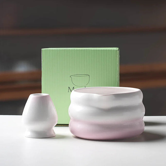 Ceramic Matcha Bowl Set with Pouring Spout | Elegant Design for Tea Ceremonies 0