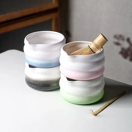 Ceramic Matcha Bowl Set with Pouring Spout | Elegant Design for Tea Ceremonies 1