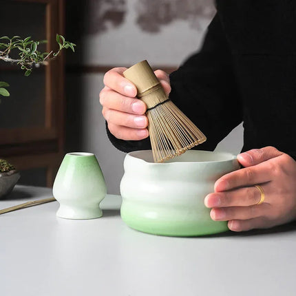Ceramic Matcha Bowl Set with Pouring Spout | Elegant Design for Tea Ceremonies 2