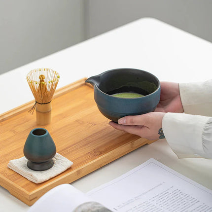 Ceramic Matcha Bowl | Handcrafted Design with Elegant Green Finish | Perfect for Authentic Tea Experience 4
