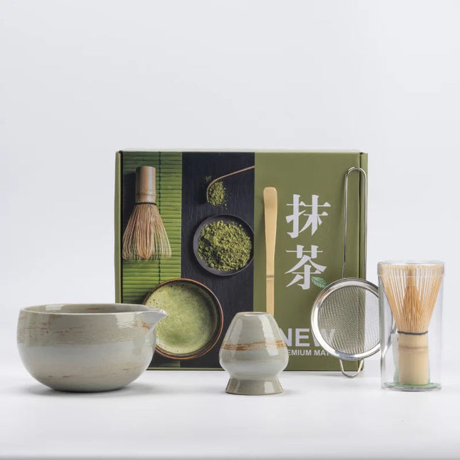 Ceramic Matcha Set | 5-Piece Matcha Tea Set with Bamboo Whisk & Bowl | Perfect for Authentic Tea Preparation 0