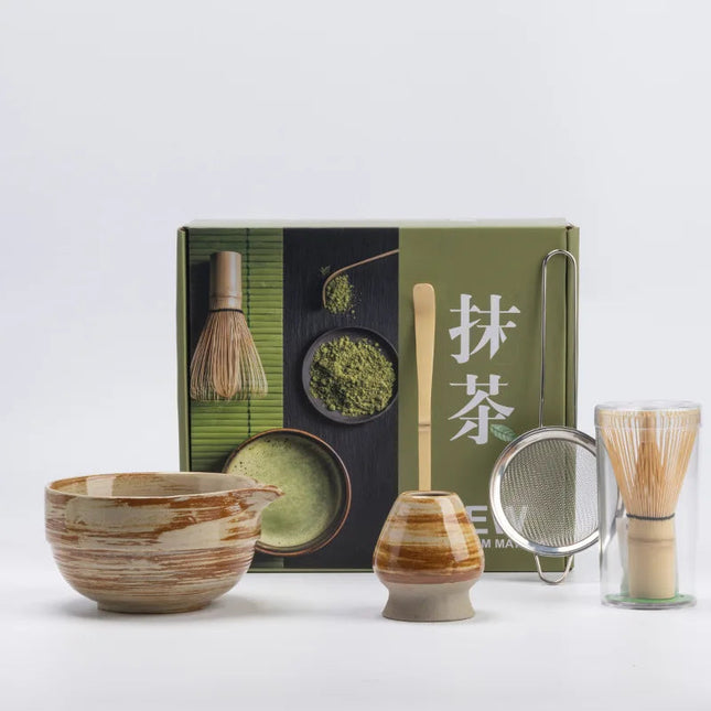 Ceramic Matcha Set | 5-Piece Matcha Tea Set with Bamboo Whisk & Bowl | Perfect for Authentic Tea Preparation 1