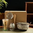 Ceramic Matcha Tea Set with Bamboo Whisk & Strainer | 6-Piece Essential Tools for Authentic Preparation 0