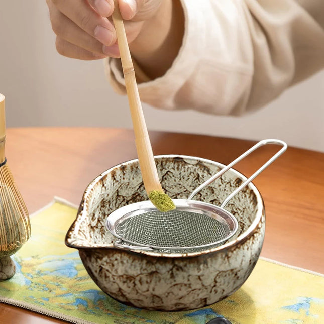 Ceramic Matcha Tea Set with Bamboo Whisk & Strainer | 6-Piece Essential Tools for Authentic Preparation 1