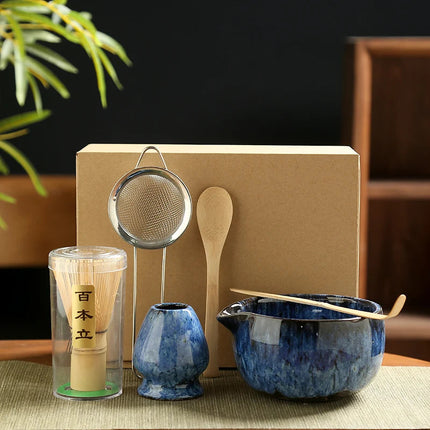 Ceramic Matcha Tea Set with Bamboo Whisk & Strainer | 6-Piece Essential Tools for Authentic Preparation 5
