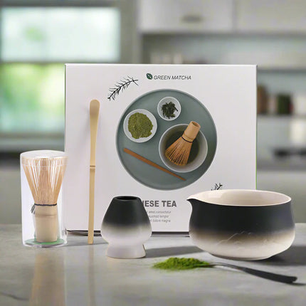 Ceramic Matcha Tea Set with Bamboo Whisk & Strainer | Traditional Japanese Tools for Authentic Tea Preparation 3