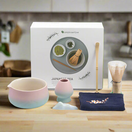 Ceramic Matcha Tea Set with Bamboo Whisk & Strainer | Traditional Japanese Tools for Authentic Tea Preparation 5