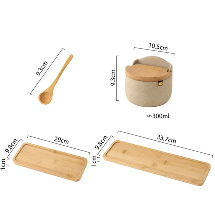 Ceramic Spice Jar with Bamboo Lid & Built-in Spoon Rest | Japanese-Style Spice Container for Tidy Cooking 5