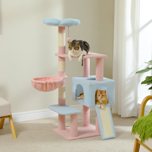 Charming Collection | Multi-Level Cat Tree with Flower Design | Cozy Cat Condo for Play & Relaxation 1