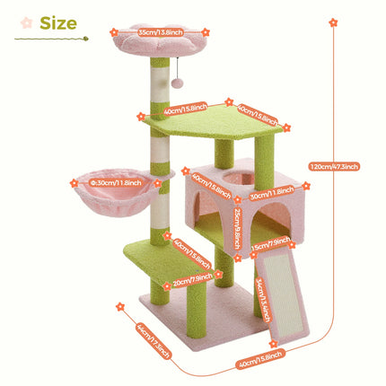 Charming Collection | Multi-Level Cat Tree with Flower Design | Cozy Cat Condo for Play & Relaxation 2