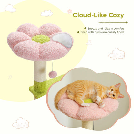 Charming Collection | Multi-Level Cat Tree with Flower Design | Cozy Cat Condo for Play & Relaxation 3
