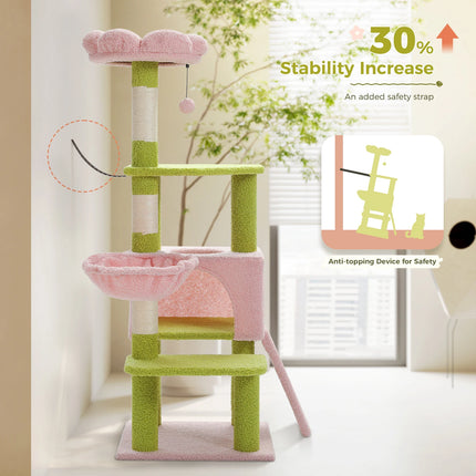 Charming Collection | Multi-Level Cat Tree with Flower Design | Cozy Cat Condo for Play & Relaxation 5