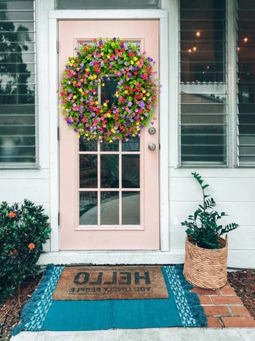 Charming Cottage | Christmas Wreath with Colorful Floral Design | Seasonal Decor for Home Entryways 1