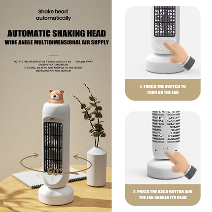 Charming Mini Bear | Air Cooler Humidifier Fan with 3-Speed Control | Compact Design for Ultimate Comfort 5