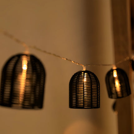 Charming Retro Industrial Metal Cage String Lights for Outdoor Ambiance 2