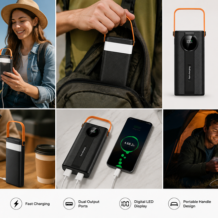 Best Power Bank | Portable Charger 10000mAh with Fast Charging, Digital LED Indicator & Compact Battery Pack for iPhone, Samsung & Android
