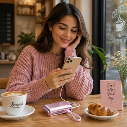 Bowlift Portable Charger |  Best Power Bank with Integrated Charging Cable & LED Indicator | Compact Fast Charging Portable Battery Pack for iPhone, Samsung & Android