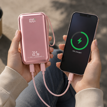 Vepine Best Power Bank | Best Portable Charger with Fast Charging & Built-in Cables | Portable Power Bank for iPhone, Samsung & Android