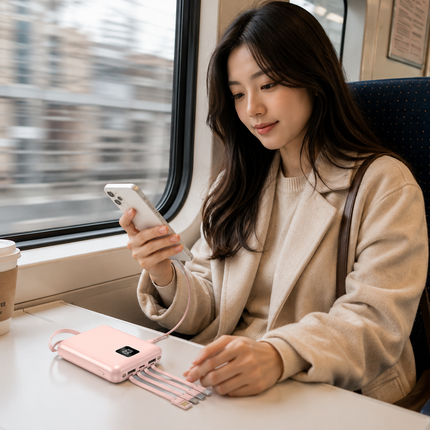 Vepine Best Power Bank | Best Portable Charger with Integrated Cables & LCD Display | Portable Power Bank for iPhone, Samsung & Android