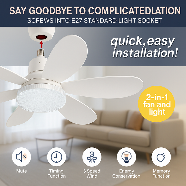 Chic Ceiling Fan with Lights and Remote Control | Eco-Friendly Floral Design for Stylish Cooling 1