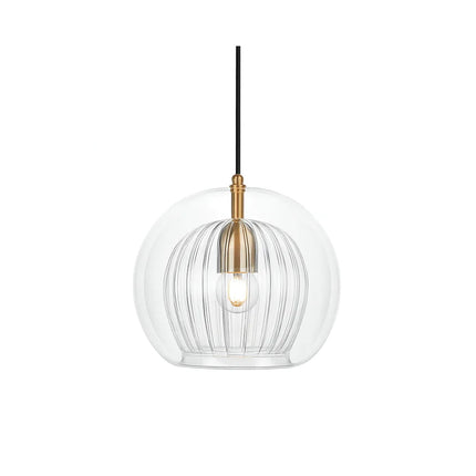Chic Double Glass Pendant Light | Adjustable Dimming & Brass-Style Finish | Versatile Ceiling Lighting for Bright Illumination 1